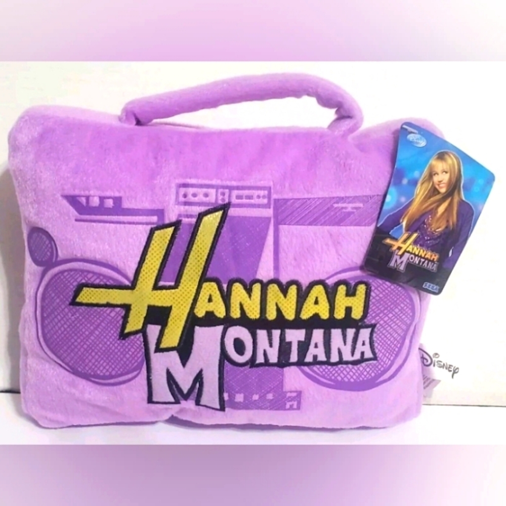 Disney Hannah Montana Stereo Radio Speaker Plush Pillow Purple New
